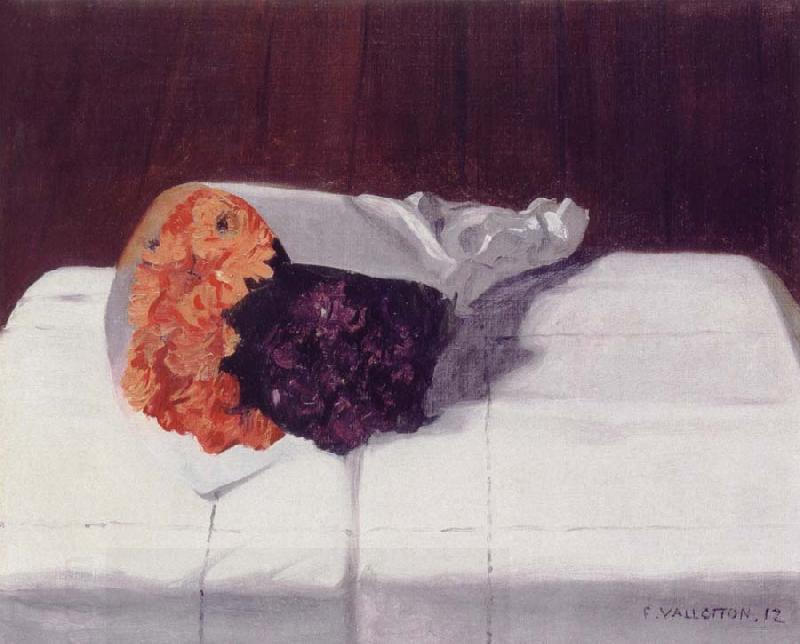 Felix Vallotton Still life with Bouquet of Marigolds and Violets oil painting picture
